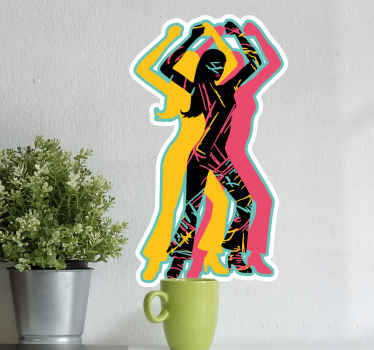 Groovy dancing 70's style vintage sticker - TenStickers