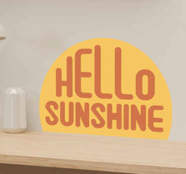 Hello sunshine 70s style vintage sticker - TenStickers