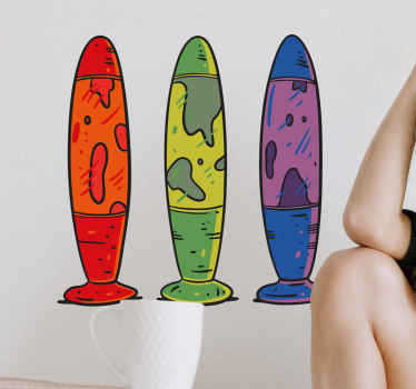 Four lava lamps 70s design vintage sticker - TenStickers