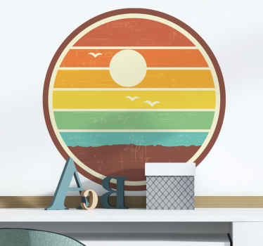 Here comes the sun 70's design vintage decal - TenStickers