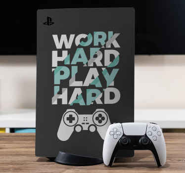 Play hard PS5 vinyl stickers - TenStickers