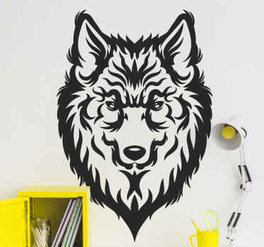 Wolf head shape wild animal decal - TenStickers