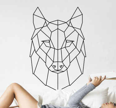 Volčja glava elegantna silhueta nalepka divjih živali - TenStickers