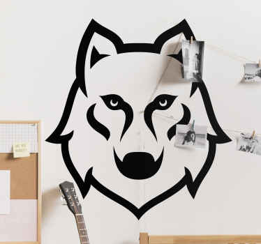 Monocolor wolf head vector wild animal decal - TenStickers