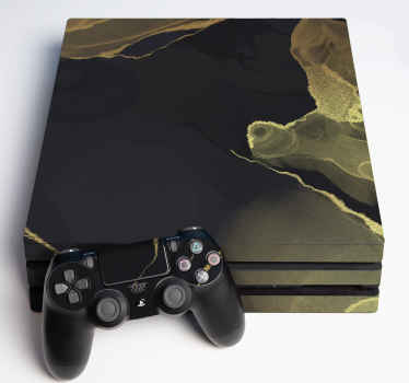 Tyylikkäät mustan ja kultaisen musteen ps4-tarrat PS4 skin - Tenstickers