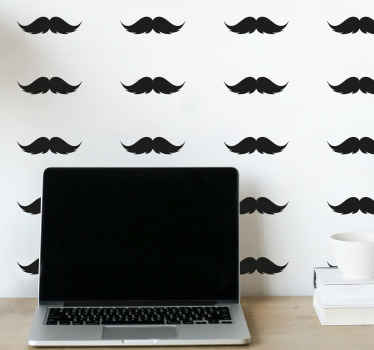 Moustache pattern wall sticker - TenStickers