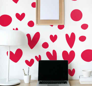 Sticker Mural sticker avec des coeurs de points - TenStickers