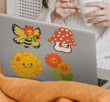 Different sunny symbols laptop skin sticker - TenStickers