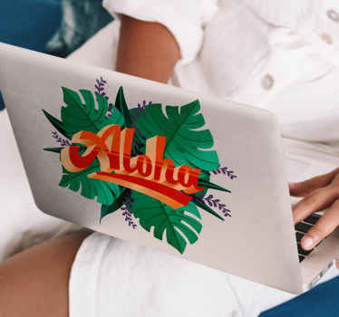 Laptop Notebook Sticker Decal - Aloha With Wave Hawaii - Skins Stickers