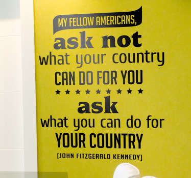 Your Country JFK Wall Sticker - TenStickers