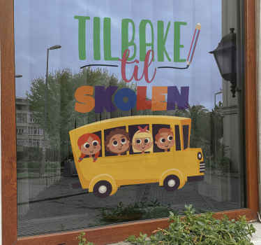 Tilbake til skolen med bussvindu-klistremerke - Tenstickers