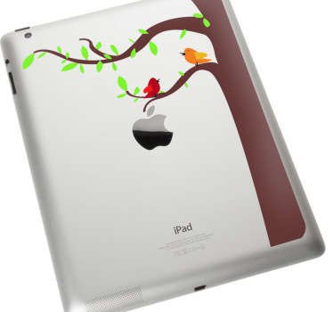 Sticker iPad oiseaux sur arbre - TenStickers