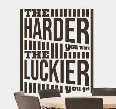 Jobbe hardt hyggelig inspirerende sitat klistremerke - Tenstickers