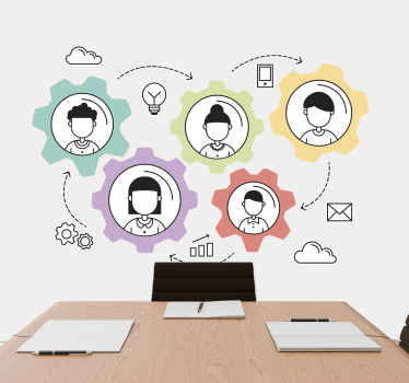 チームワークエンジンの心に強く訴える引用ステッカー - TENSTICKERS