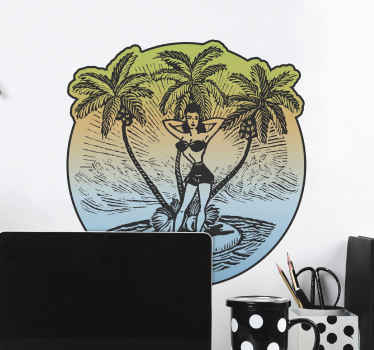 Sticker decorativo pin-up su isola - TenStickers