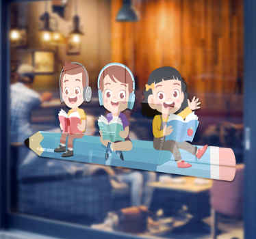 Creion ca bancă pentru autocolant de fereastră pentru copii - TenStickers