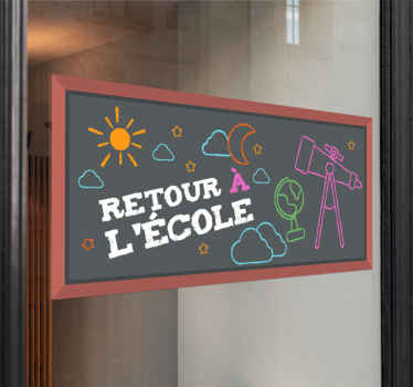 Sticker Vitrine Ardoise avec texte écrit dessus - TenStickers