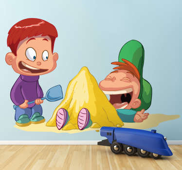 Adesivo bambini giochi con sabbia - TenStickers