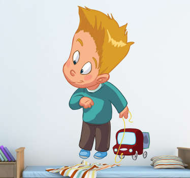 Barn leger med legetøjsvægklistermærke - TenStickers