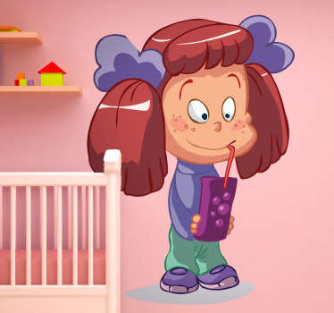 Vinilo infantil niña refresco - TenVinilo