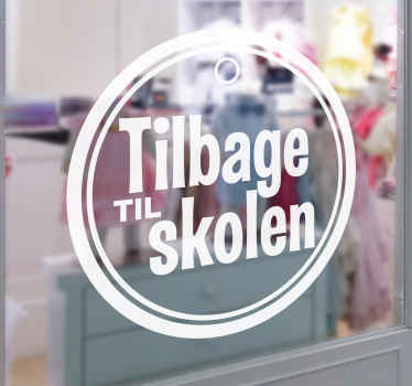 Tilbage til skole i cirkel butiksvinduesmærkat - TenStickers