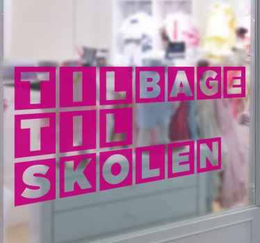 Tilbage til skolen i firkanter udstillingsvindue klistermærke - TenStickers