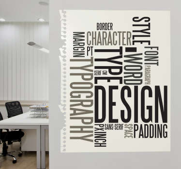 Typografi tekst wallsticker - TenStickers