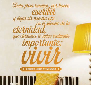 Vinilo decorativo importante vivir - TenVinilo