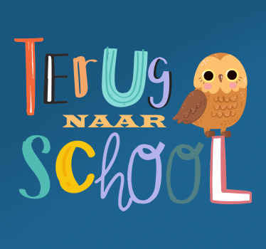 Back to school owl window  decal - TenStickers
