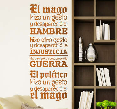 Vinilo decorativo el mago y el politico - TenVinilo