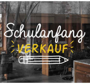 Schaufenster Klebefolie Zurück zum schulverkauf - TenStickers
