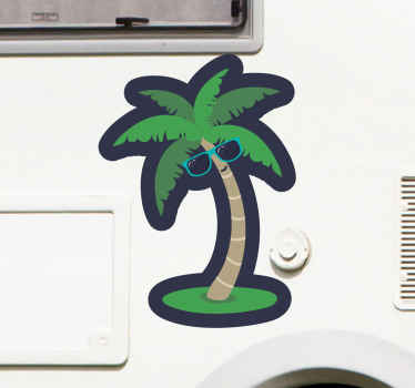Wohnmobil Aufkleber palme mit sonnenbrille - TenStickers