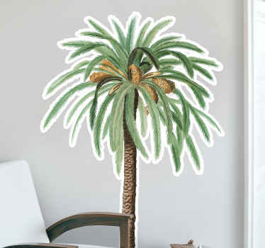 Sober tones palm tree wall sticker - TenStickers