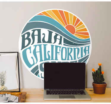 Naklejka na ścianę vintage Baja california surf - TenStickers