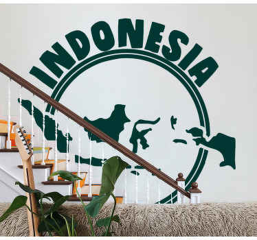 Sticker Vintage Conception ronde de l'indonésie - TenStickers