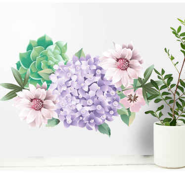 Different type of flowers nature wall sticker - TenStickers
