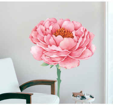 Vinilo para salón Gran flor rosa - TenVinilo