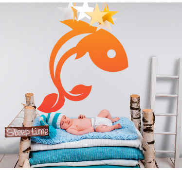Orange fish on a white background wall sticker - TenStickers