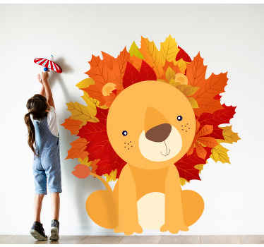 Leaf wild animal Children Bedroom Wall Sticker - TenStickers