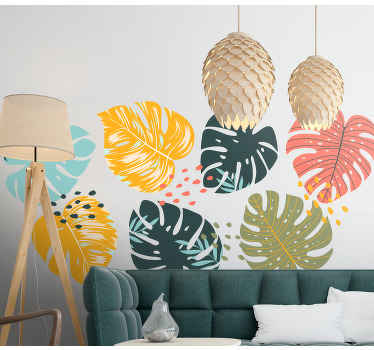 Store moderne blade klistermærker til stuen - TenStickers