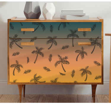 Klebefolie Möbel Palmen auf Sonnenuntergang - TenStickers