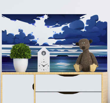 물에 의한 하늘의 비전 일러스트 스티커 - TenStickers