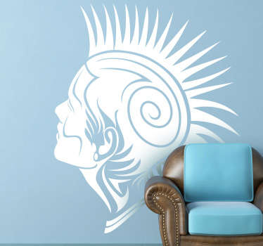 Music Punk Head Wall Sticker - TenStickers