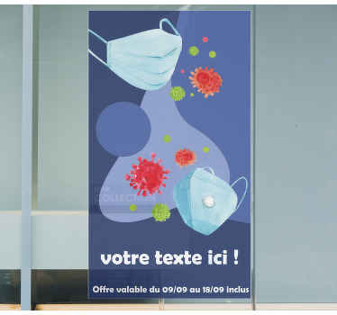 Vitrophanie Rabais masque covid-19 - TenStickers