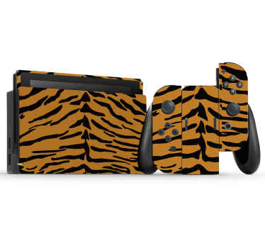 αυτοκόλλητο πορτοκαλί και μαύρη τίγρη μοτίβα nintendo - TenStickers