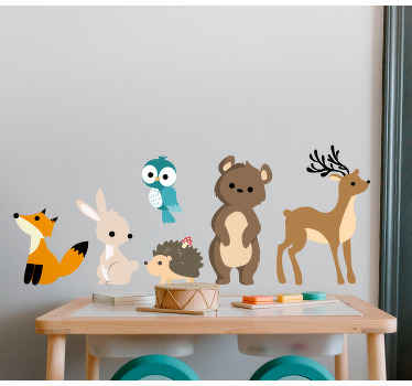 Dojenčke živali oblikujejo nalepko za otroško spalnico - TenStickers