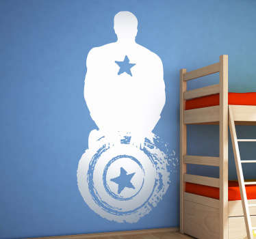 Decora tu habitación con un dibujo adhesivo de estilo graffiti del famoso héroe estadounidense.