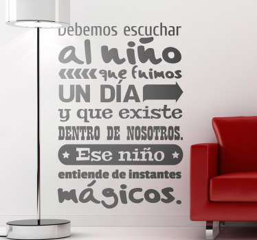 Vinilo decorativo niño Paulo Coelho - TenVinilo