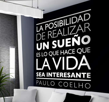 Vinilo decorativo vida interesante - TenVinilo