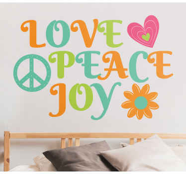 70'erne elsker fred glæde bymærkat - TenStickers